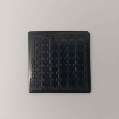 Czarna plastikowa tacka na wafle do układania w stosy ESD Ultra Clean
