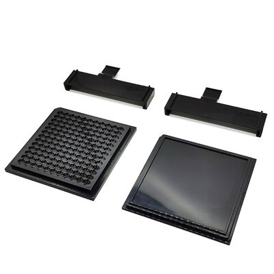 Dobra cena. Kwadratowy design ESD IC chip tray z wysoką kompatybilnością Waffle Pack z pokrywkami i klipsami w Internecie